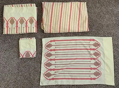 Vintage Sears Bed Sheet Set FULL 4 Piece Yellow 70’s Perma Prest No Iron USA • $9.60
