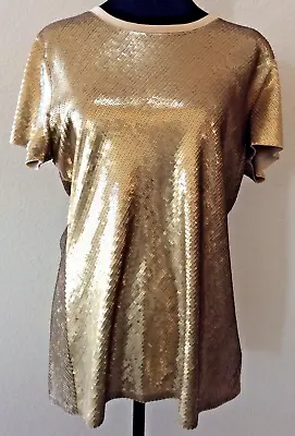Michael Kors Women's Sz XL Gold Sequin Top • $40