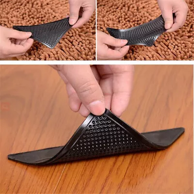 4PCS Carpet Anti-Slip Gripper Patch Triangular Rubber PU Home Floor Mat Sticker • $8.04