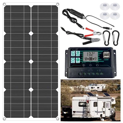 £33.96 • Buy 250W Solar Panel Kit +30A LCD Battery Charger Controller For Car RV Caravan Boat