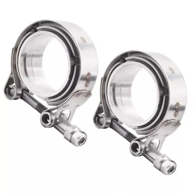 $25.59 • Buy 2PCS 2.5 Inch Stainless Steel V-Band Bolt Clamp Kit Male/Female For Turbo Vband
