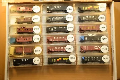 Micro-Trains CABOOSE 100T 3 BAY HOPPER UP NW RG SF CN WP ATSF Sold Individually • $29.95