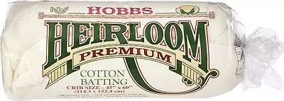 Hobbs Heirloom Premium Cotton Batting Crib Size 45  X 60  Quilting Sewing Crafts • £9.99