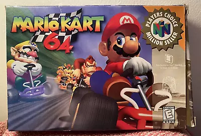 Nintendo 64 ~ MARIO KART 64 ~ Video Game Original Box & Manual Only - NO GAME • $49.95