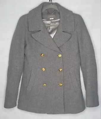 J Crew Gray Nello Gori Stadium Cloth Dbl Breasted Short Wool Coat - Size 4T • $35