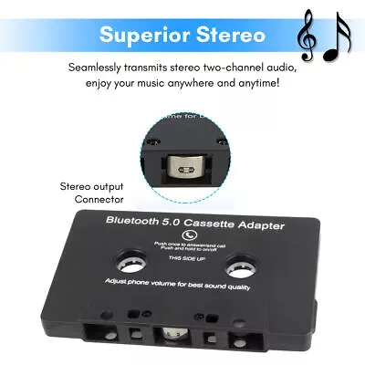 1 Bluetooth In Car Audio Tape Cassette Adapter Converter FOR IPhone Android MP3 • $16.99