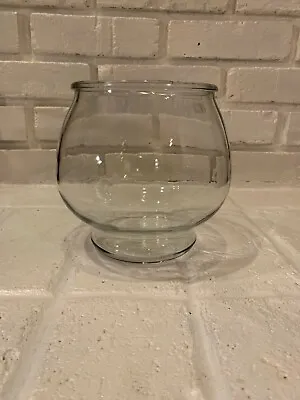 Vintage Clear Glass Round Fish Bowl Terrarium • $18