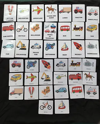 Educational Flashcards - Transport Cards (matching) - ELFS - Early Learning • £7.99