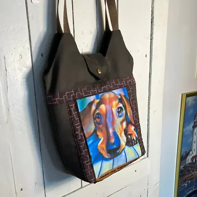 Paw Tote With Dachshund Puppy Dog Art By Lidia (1001) • $50