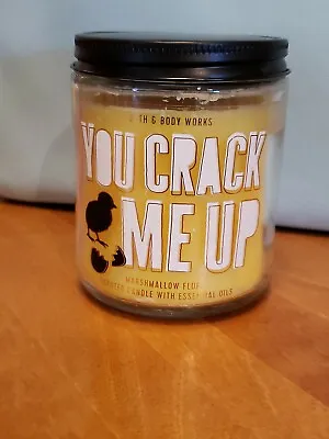 Bath Body Works YOU CRACK ME UP Single Wick Candle MARSHMALLOW FLUFF Easter • $3.74