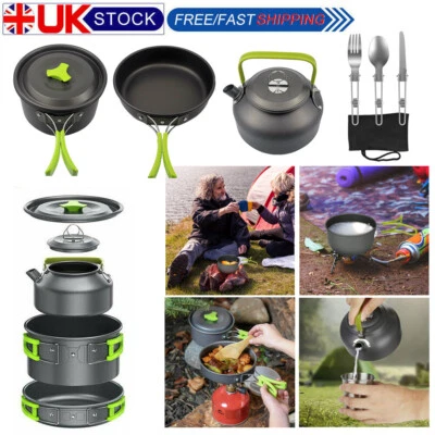 £21.60 • Buy Portable Camping Cookware Set Outdoor Picnic Hiking Cooking Cook Equipment Set