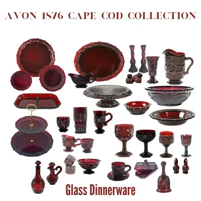 Avon 1876 Cape Cod Collection* Ruby Red Dinnerware* Gothic * Free Shipping • $85