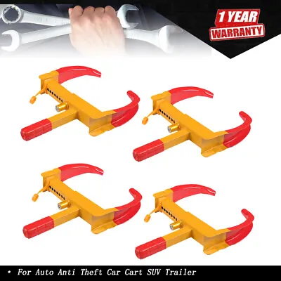 4Pcs For Auto Car Trailer Truck SUV Towing Anti-Theft Wheel Lock Clamp With Key • $51.26