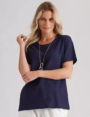 $15.67 • Buy Millers Short Sleeve Textured Scoop Neck Top Womens Clothing  Tops Tunic