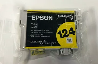 NEW Genuine Epson 124 Yellow Dura Bright Ink Cartridge Sealed No Box • $4.99