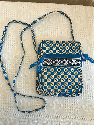 Vera Bradley Mini Hipster RIVIERA Blue Crossbody Shoulder Bag Purse VGUC • $13.99