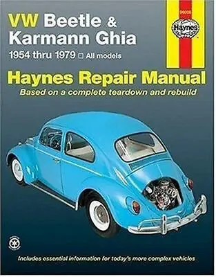 VW Beetle & Karmann Ghia 1954 Through 1979 All Models (Hayne's Repair Manual) J • $18.91