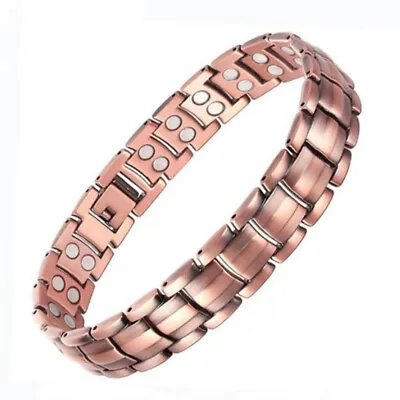 Mens Double Strength Copper Rich Bio Magnetic Healing Bracelet 36 Magnets UK • £4.89