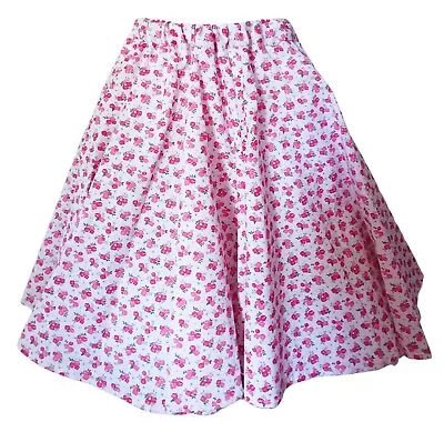 1950s Vintage Retro Rockabilly Circle Skirt Multi Size 16-20 Rose Bud Print • £16.99