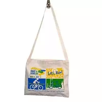 Bay Area California Bike To Work One Shoulder Canvas Tote • $14.40