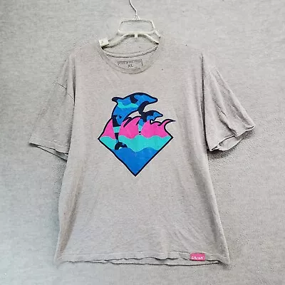 Pink Dolphin Men T-Shirt XL Gray Logo Short Sleeve Adult Tee READ • $9.50
