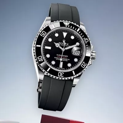 20mm Rubber Oysterflex Replacement Watch Strap Band With Clasp Made For Rolex • £35