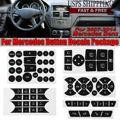 For 2007-14 Mercedes Benz Repair Button DOOR Steering A/C Window Radio Stickers • $10.18