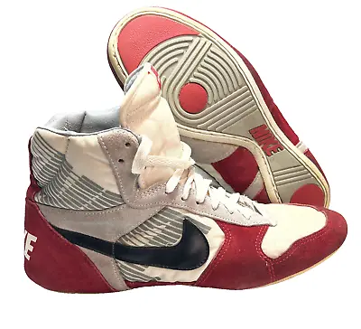 Vintage 1989 Nike Greco Supreme Red Motion Script Wrestling Shoes Sz 10.5 Rare • $495.95