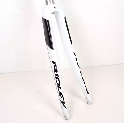 Ridley 4ZA Carbon Road Bike Forks 700C 1 1/8  300mm QR Rim Brake White 6571-B11 • £59.95