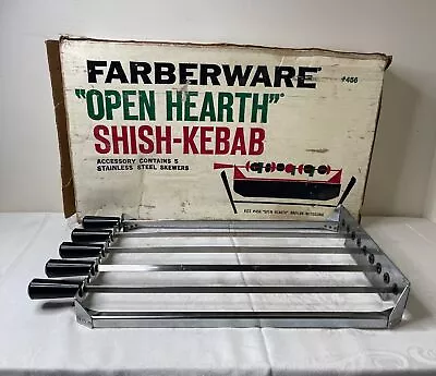 Genuine Farberware 456 Open Hearth Rotisserie Replacement Shish Kebab 5 Skewers • $44.95