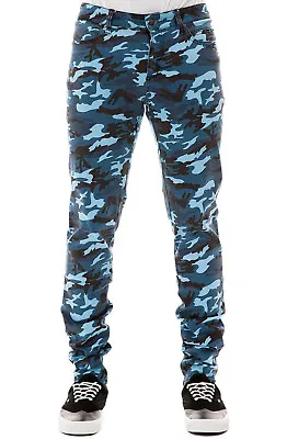 Tripp Exploited Camouflage Skinny Jeans Rocker Unisex Fit Punk Rock Army Pants • $30.79