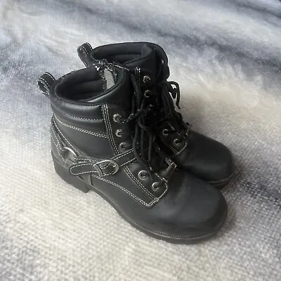 Milwaukee Motorcycle Clothing Co Boots Womens 10 Paragon Leather Ankle Zip MB228 • $29.95