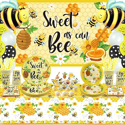 Bee Party Supplies - Honey Bumble Bee Party Decoration Include Sweet As Can Bee • £23.06