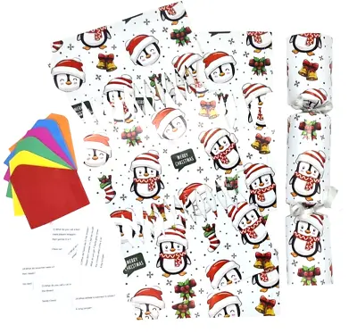 Christmas Cracker Kit 12 Make Your Own Crackers Hats Penguin • £8.99