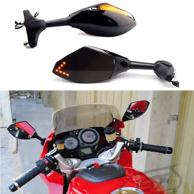 2x MOTORCYCLE LED TURN SIGNAL MIRRORS FOR DUCATI ST2 ST3 ST3S ST4 ST4S 1997-2007 • $39.62