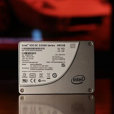 Intel DC S3500 Series 480GB Internal 2.5  (SSDSC2BB480G4) SSD | Smart Data • $45