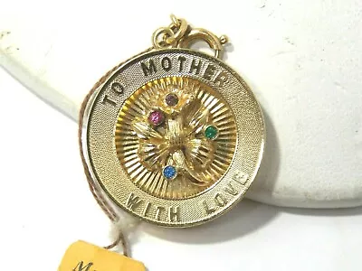 1960-70's MONET Charm   To Mother With Love  Gold Tone NWT • $14.95