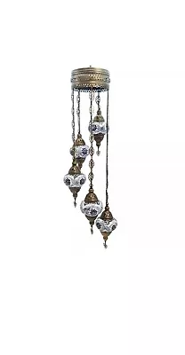 £75 • Buy Authentic Turkish Moroccan Glass Mosaic Hanging Lamp Ceiling Light Chandeliers