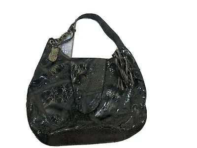 Carlos Falchi For Target Women's Handbag Purse Olive Faux Leather Embossed Hobo  • $24.95