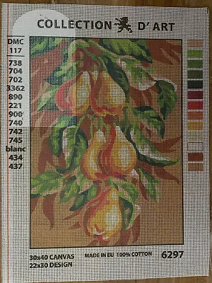 $20.99 • Buy Needlepoint Canvas 30x40  Pears  Canvas Only 12x16 Inch