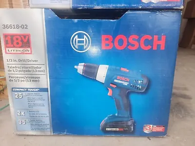 $205 • Buy Bosch 36618-02 18V Compact Tough Li-Ion Drill/Driver W/ 2 Slim Packs NEW