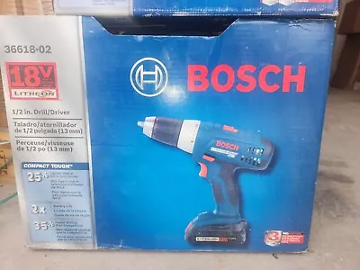 $205 • Buy Bosch 36618-02 18V Compact Tough Li-Ion Drill/Driver W/ 2 Slim Packs NEW