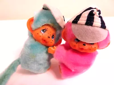 Nos Vintage Monchichi Hugger Monkey Troll Boy & Girl Toy Clip-On Grip Charm Mini • $19.99