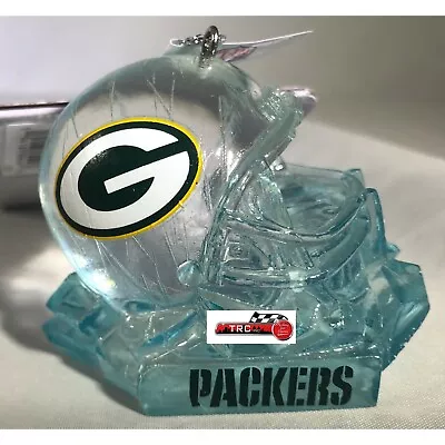 Green Bay Packers NFL Ice Sculpture Helmet Holiday Ornament • $14.99