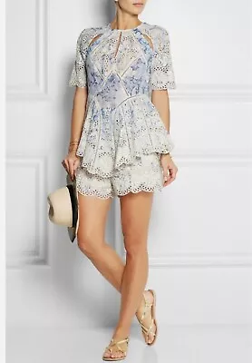 Zimmermann Blue Broderie Top And Shorts 1 Cruise Collection  • £165