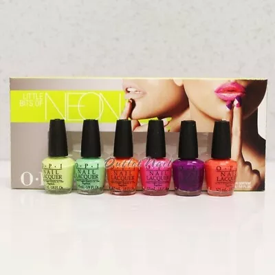 OPI Nail Lacquer 6 Mini Nail Polish Gift Set - Little Bits Of Neon - DC B15 • $13.99