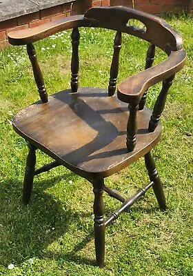 £49.99 • Buy Antique Smokers Bow Elbow Captains Chair