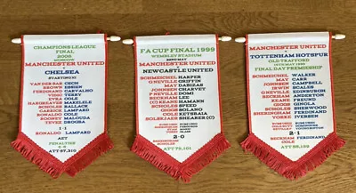 3 X Manchester United Treble Winning Pennants 1999 • £18.99