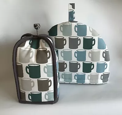 Handmade Tea Cosy / Teapot Cover And Matching Cafetiere Cover - Mugs. • £29