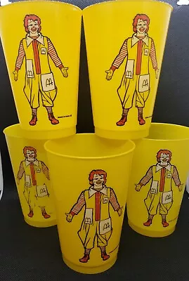 Vintage McDonalds Yellow Plastic Drinking Cup Tumbler Ronald McDonald (Lot Of 5) • $7.99